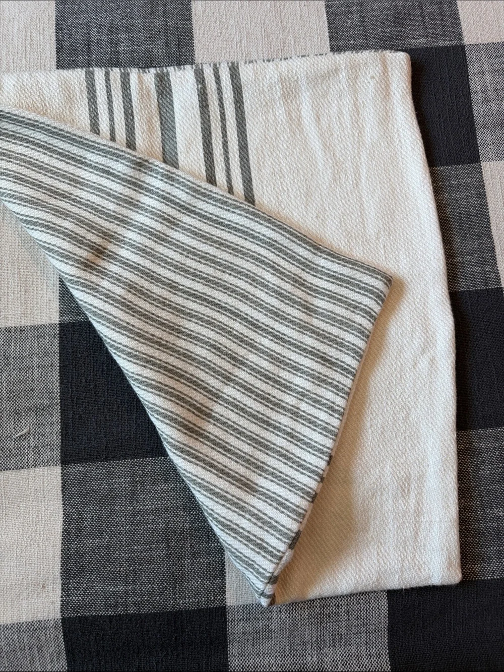 Pottery Barn Striped Pillow Cover in Cream and Gray